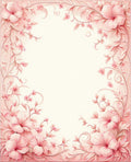 Soft Pink Floral Scroll Design Rug