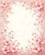 Soft Pink Floral Scroll Design Rug