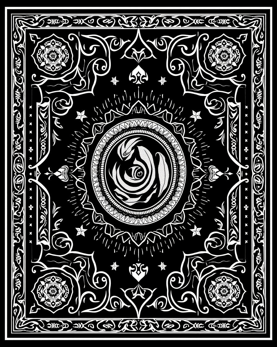 Monochromatic Intricate Mandala Pattern Rug