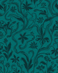Emerald Green Abstract Floral Vine Art Rug