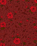 Vibrant Rose Vine Pattern Rug