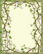 Vine and Leaf Botanical Frame Design Rug