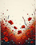Vibrant Red Poppies Field Pattern Rug