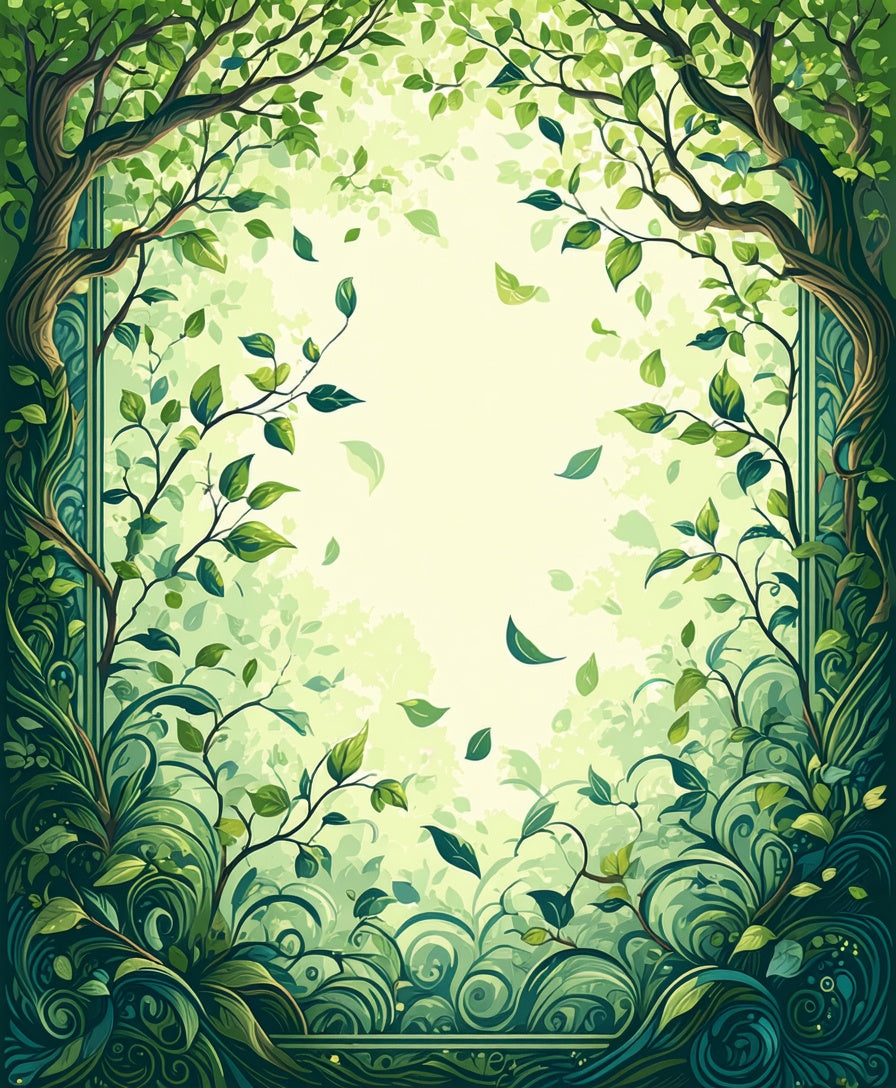 Forest Canopy With Falling Leaves Rug