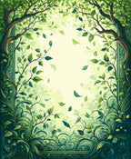 Forest Canopy With Falling Leaves Rug