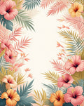 Tropical Hibiscus Floral Botanical Rug