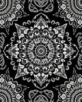 Intricate Black White Mandala Pattern Rug