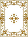 Gold Floral Acanthus Border Rug