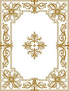 Gold Floral Acanthus Border Rug