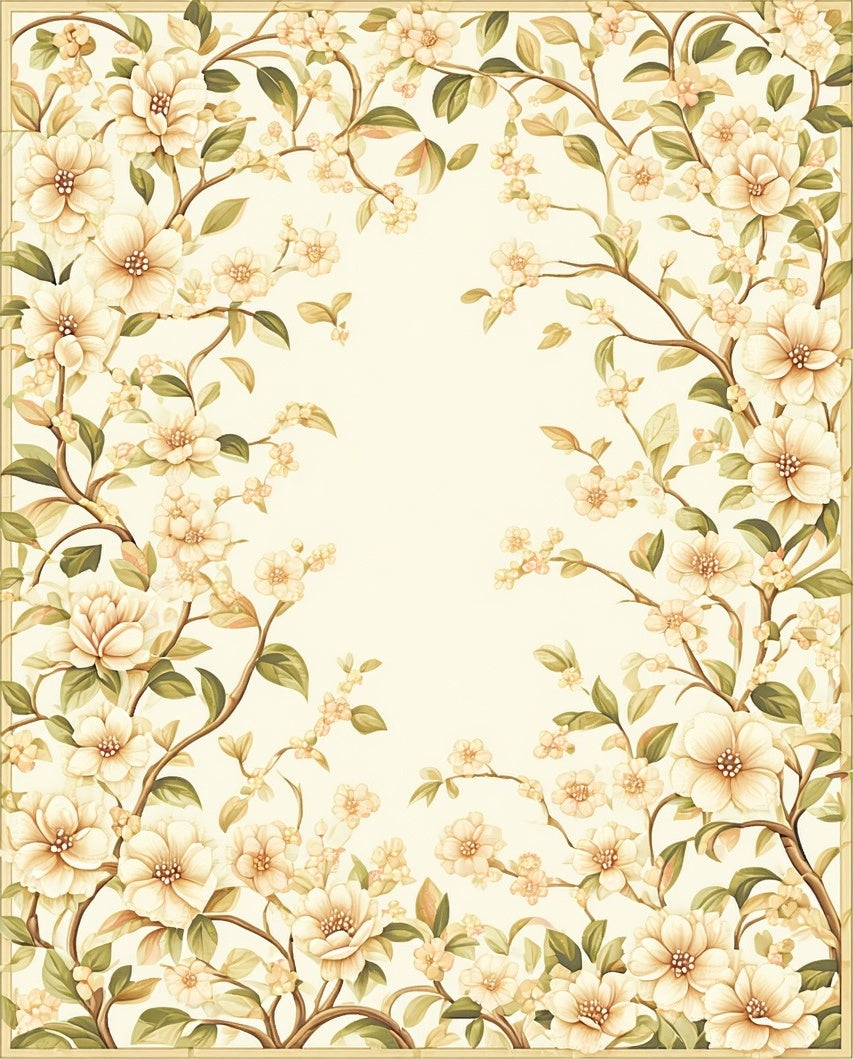 Vintage Floral Vine Arrangement Rug
