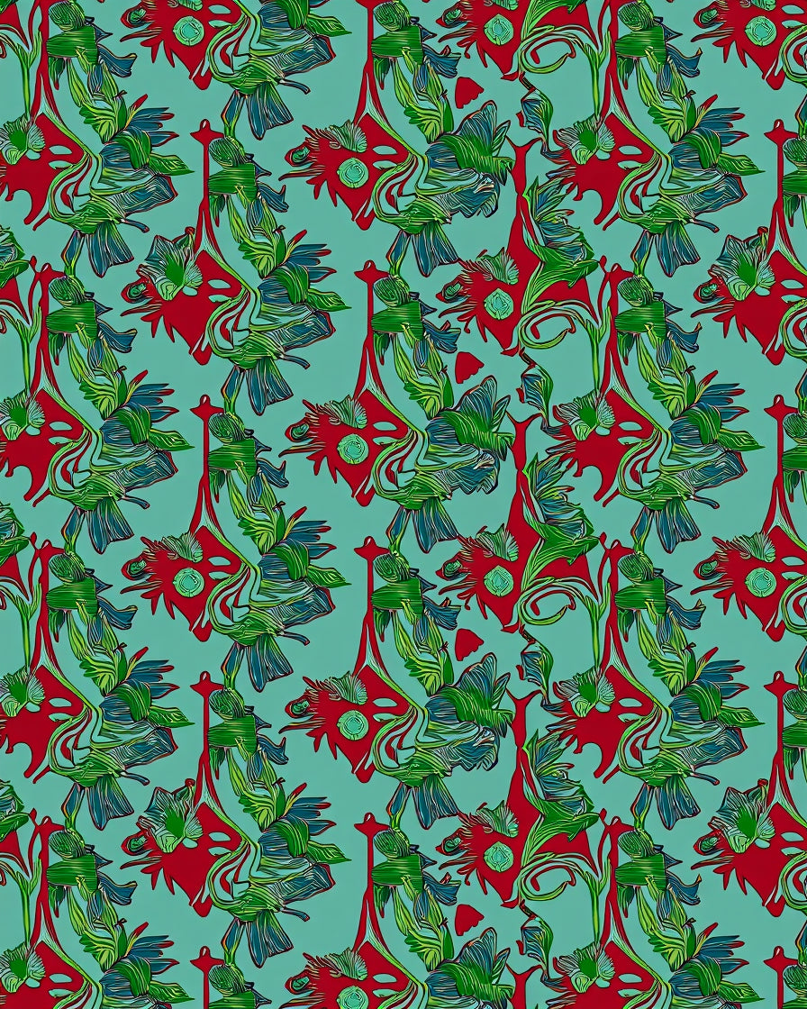 Art Nouveau Floral And Vine Pattern Rug