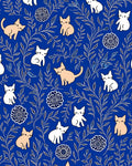 Whimsical Cat Floral Nature Pattern Rug