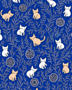 Whimsical Cat Floral Nature Pattern Rug