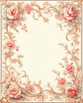 Elegant Floral Scrollwork and Peony Rug