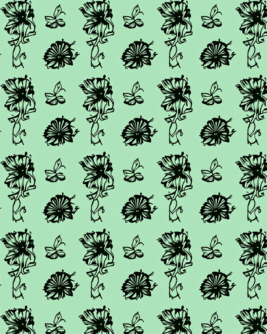 Floral Vine Leaf Pattern Rug