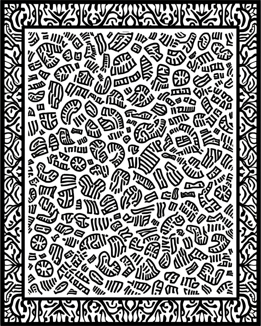 Abstract Pattern Black White Design Rug
