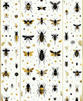 Gold Black Insect Pattern Design Rug
