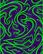 Bold Purple Green Swirl Pattern Rug