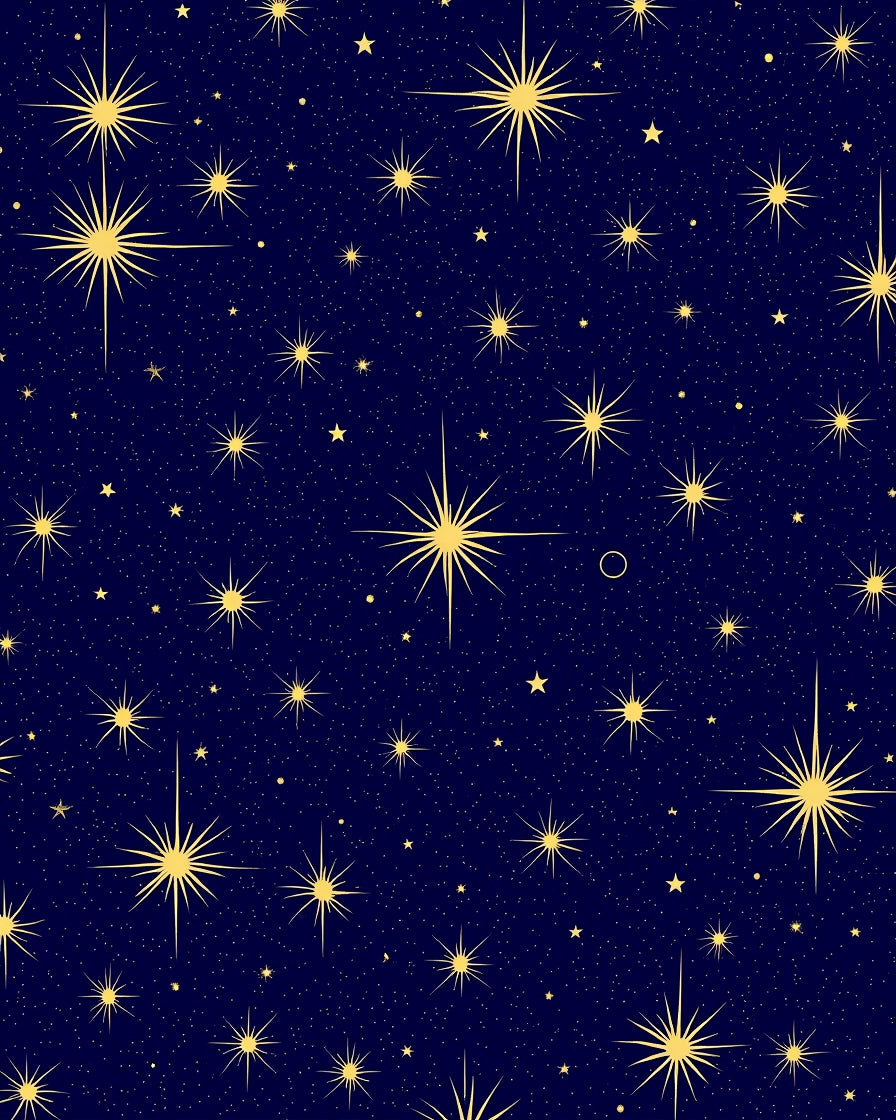 Golden Starry Night Sky Rug