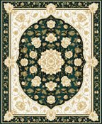 Elegant Floral Medallion Pattern Rug
