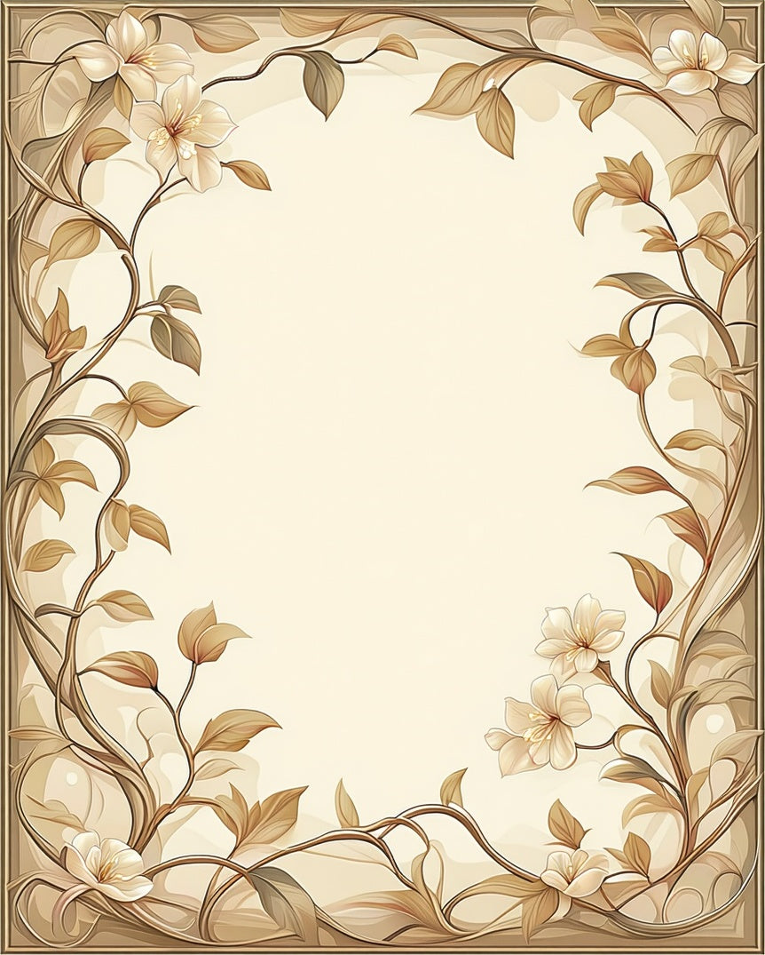 Art Nouveau Floral Vine Border Rug