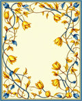 Golden Tulip Vine Border Rug