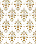 Ornate Gold Damask Scrollwork Rug