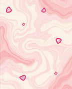 Whimsical Pink Strawberry Pattern Rug