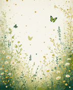 Whimsical Garden Butterfly Botanical Design Rug