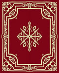 Elegant Red Cream Scroll Border Design Rug