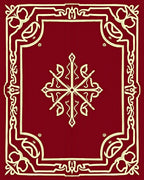 Elegant Red Cream Scroll Border Design Rug