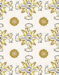 Ornate Golden Floral Pattern Rug