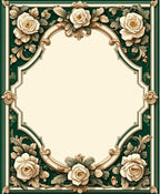 Elegant Floral Scrollwork Cream Green Rug