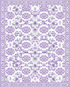 Lavender Floral Symmetry Pattern Rug
