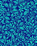 Deep Blue Botanical Vine Pattern Rug