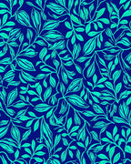 Deep Blue Botanical Vine Pattern Rug