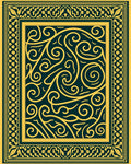 Golden Swirls With Ornate Border Rug