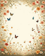 Whimsical Floral Butterfly Meadow Rug
