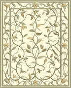 Ornate Floral Vine Scrollwork Pattern Rug
