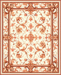 Elegant Floral Scroll Pattern Rug