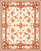 Elegant Floral Scroll Pattern Rug