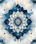 Celestial Blue Mandala With Gold Accents Rug