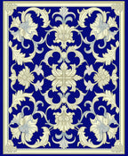 Ornate Floral Scrollwork Pattern Design Rug