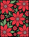 Bold Red Floral Arrangement Rug