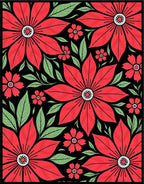 Bold Red Floral Arrangement Rug