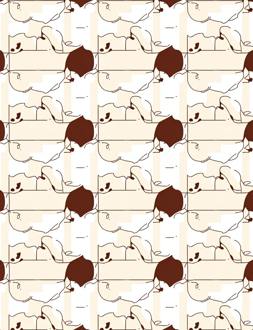 Cute Animal Sketch Pattern Rug