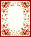 Coral Floral Vine Decorative Rug