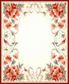 Coral Floral Vine Decorative Rug