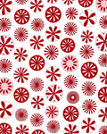 Red White Circular Bloom Rug