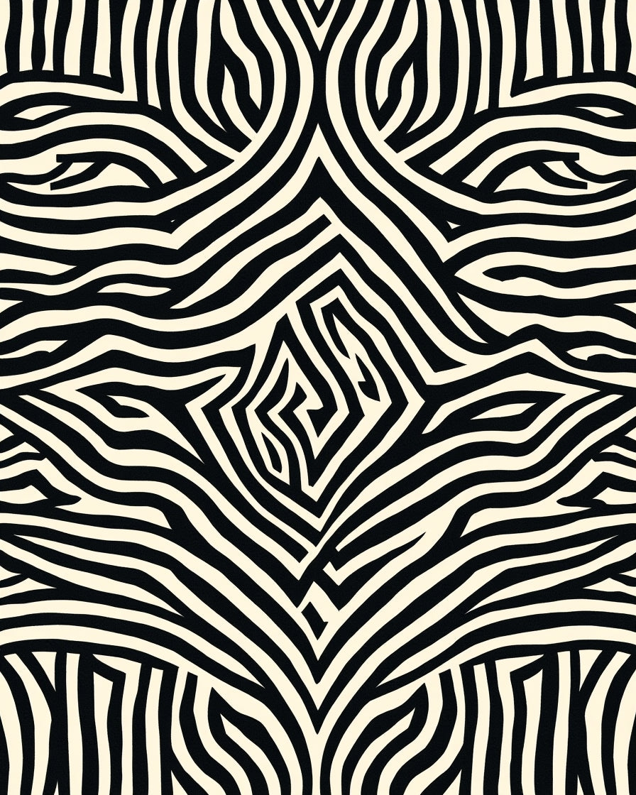 Bold Zebra Stripe Abstract Design Rug